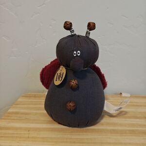 Honey And Me Handmade Ladybug Plush Decor with Red Wings